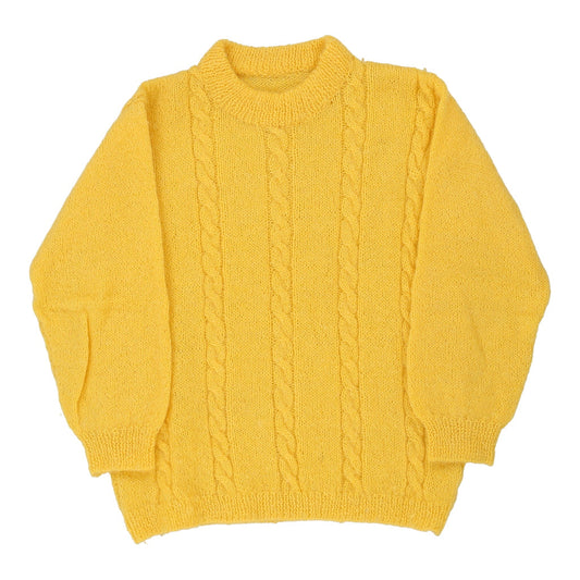 Vintage Unbranded Jumper - Medium Yellow Wool Blend