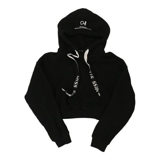 Vintage Miss Sixty Cropped Hoodie - XS Black Cotton Blend