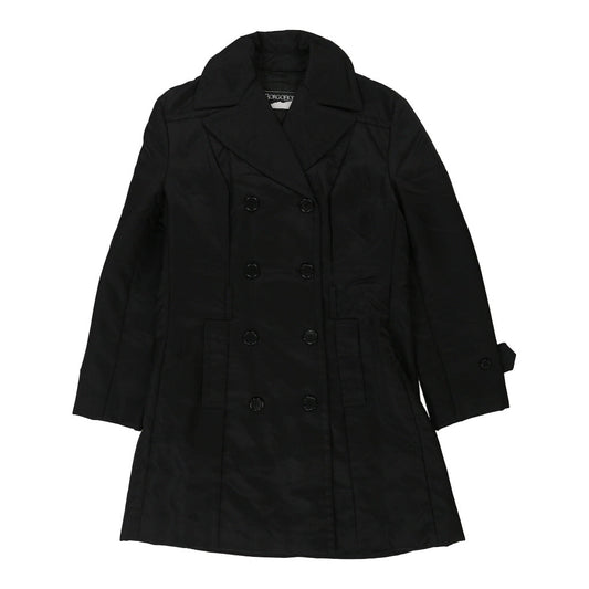 Vintage Borgofiorni Trench Coat - Small Black Polyester