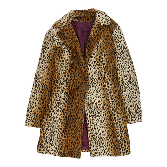 Vintage Unbranded Animal print Jacket - XS Brown Cotton Blend