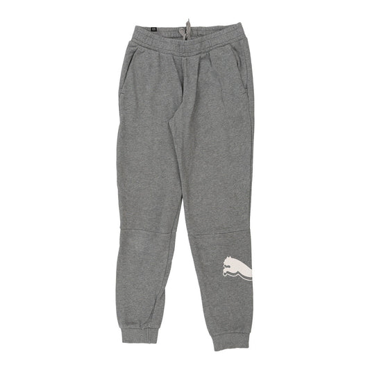 Vintage Puma Joggers - Small Grey Cotton Blend