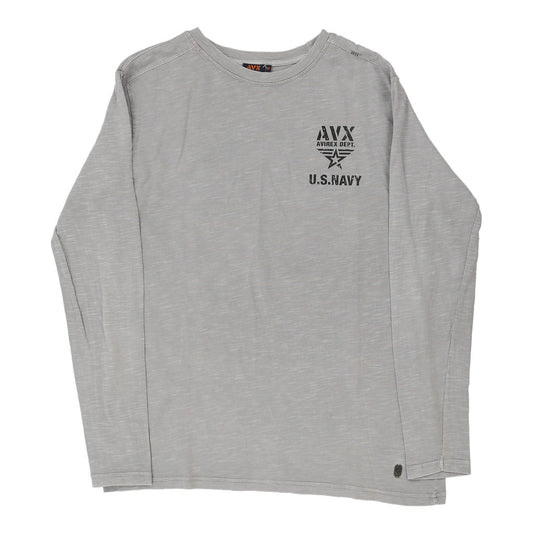 Vintage Avirex Long Sleeve Top - Medium Grey Cotton