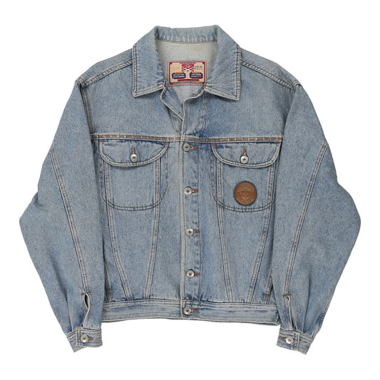 Vintage Zip Denim Jacket - Medium Blue Cotton