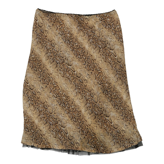 Vintage Unbranded Animal print Skirt - Medium Brown Polyester Blend