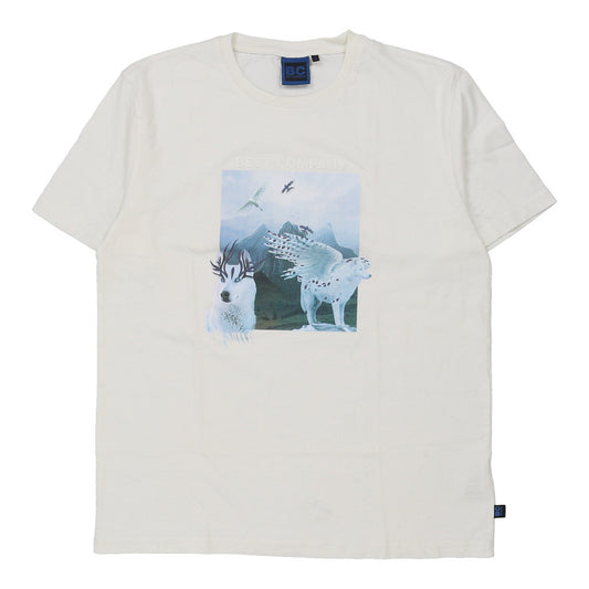 Vintage Best Company Graphic T-Shirt - XL White Cotton