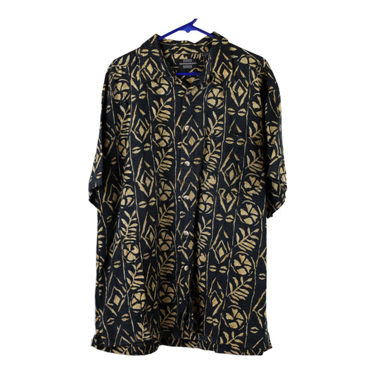 Vintage Expressions Hawaiian Shirt - XL Black Viscose Blend