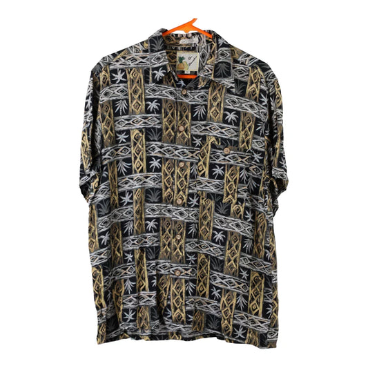 Vintage Unbranded Hawaiian Shirt - Medium Black Viscose Blend