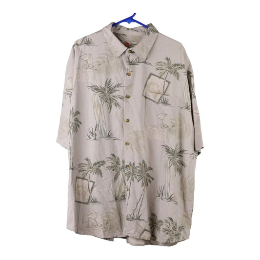Vintage The Hawaiian Floral Hawaiian Shirt - 2XL Beige Viscose Blend