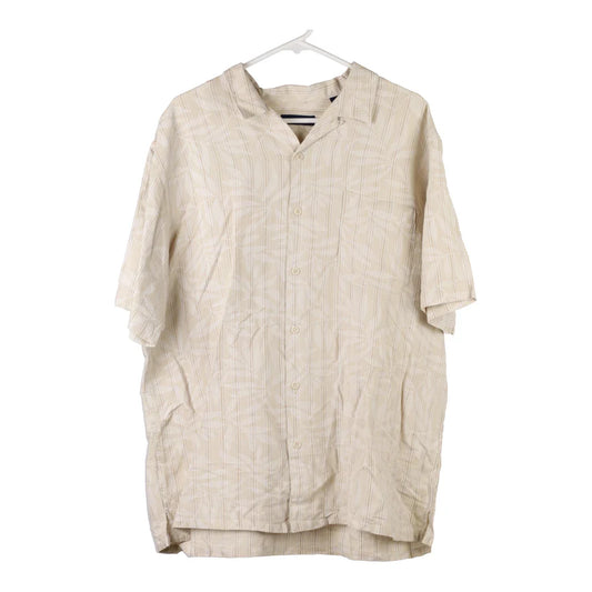 Vintage Club Room Hawaiian Shirt - XL Beige Viscose Blend