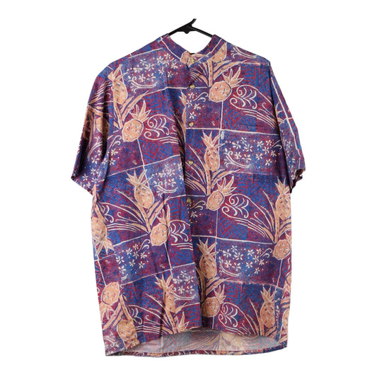Vintage Arii Floral Hawaiian Shirt - Medium Purple Viscose Blend