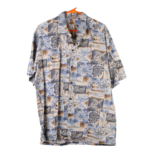 Vintage Pacific Legend Floral Hawaiian Shirt - 2XL Blue Viscose Blend