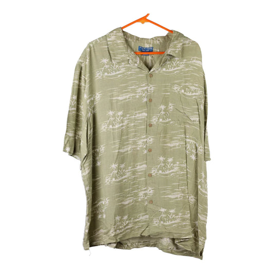 Vintage Puritan Floral Hawaiian Shirt - 2XL Green Viscose Blend