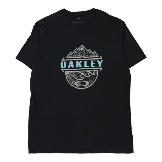 Vintage black Oakley T-Shirt - mens x-large