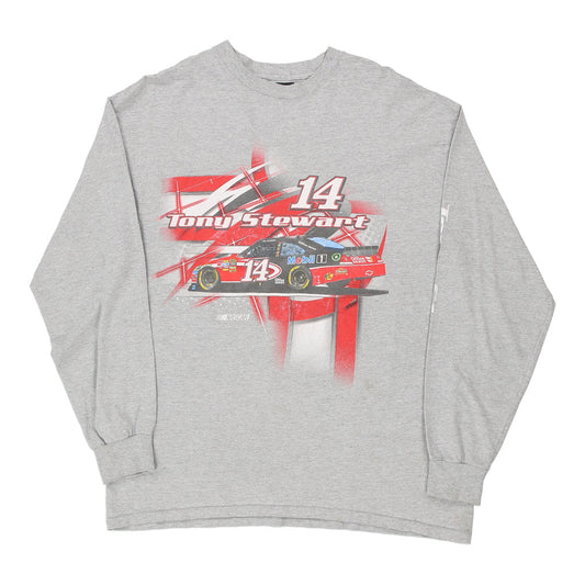 Vintage grey Tony Stewart 14 Nascar Long Sleeve T-Shirt - mens large