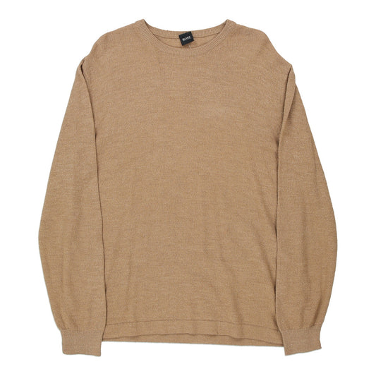 Vintage beige Hugo Boss Jumper - mens large