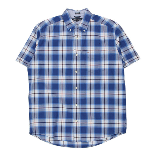 Vintage blue Tommy Hilfiger Short Sleeve Shirt - mens medium