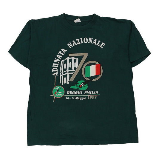 Vintage green 1997 Radunata Nazionale Alpini  Unbranded T-Shirt - mens xx-large