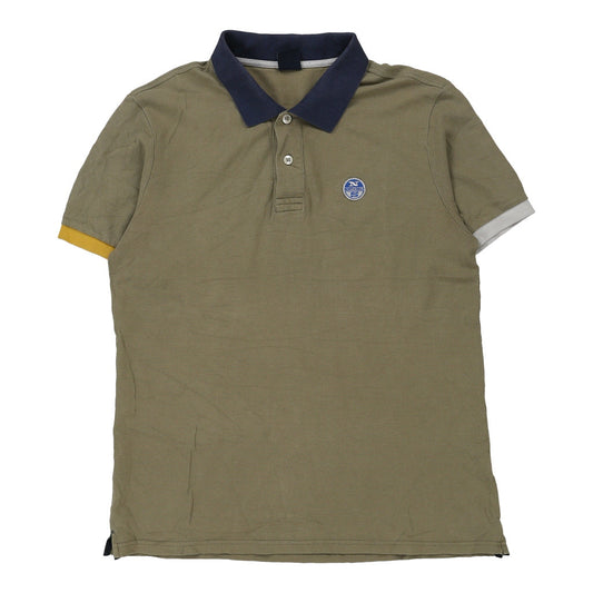Vintage khaki North Sails Polo Shirt - mens medium