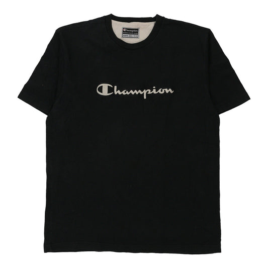 Vintage black Champion T-Shirt - mens x-large