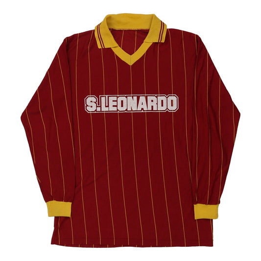 Vintage red 1970's S.Leonardo Unbranded Football Shirt - mens medium