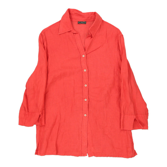 Vintage Fred Perry Shirt - 2XL Red Linen