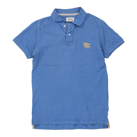 Vintage Hilfiger Denim Polo Shirt - Small Blue Cotton