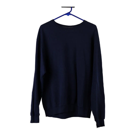 Vintage navy Blank Fruit Of The Loom Sweatshirt - mens large