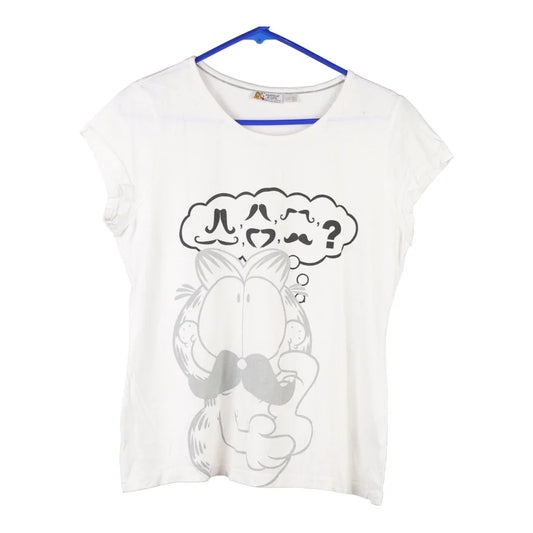 Vintage white Garfield T-Shirt - womens medium