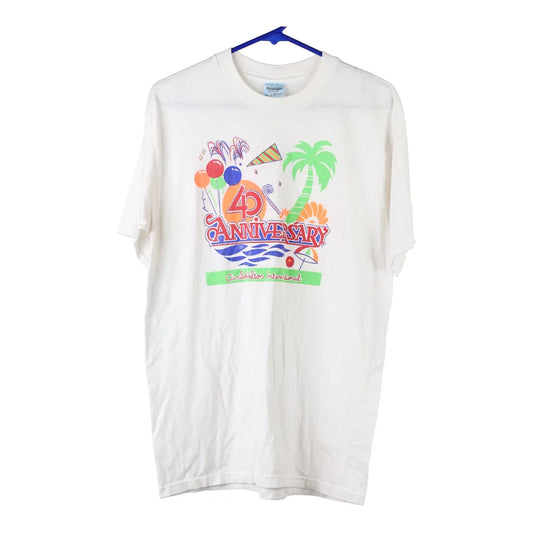 Vintage white Made in USA 40th Anniversary Ted Man T-Shirt - mens large