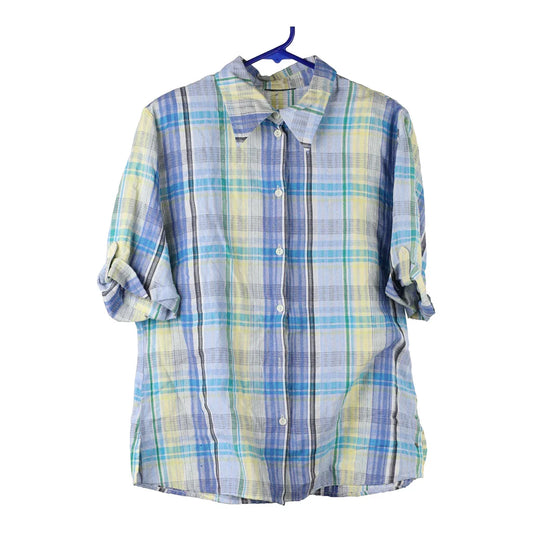 Vintage blue 1980's Unbranded Short Sleeve Shirt - womens medium