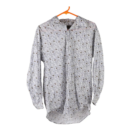 Vintage Diners Milano Slim Fit Patterned Shirt - Small White Cotton