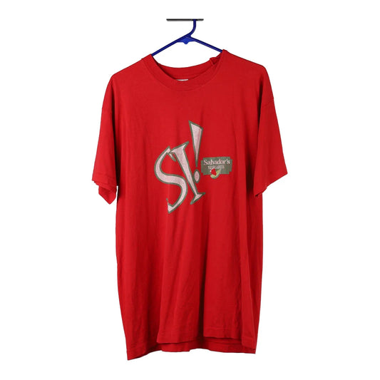 Vintage red Salvador's Margarita Fruit Of The Loom T-Shirt - mens x-large