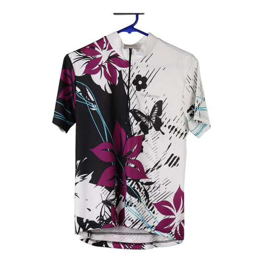 Vintage Makamura Graphic Sports Top - Small White Polyester
