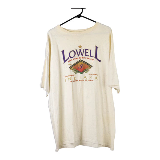 Vintage Made in USA Indiana H.L Miller T-Shirt - 2XL Beige Cotton