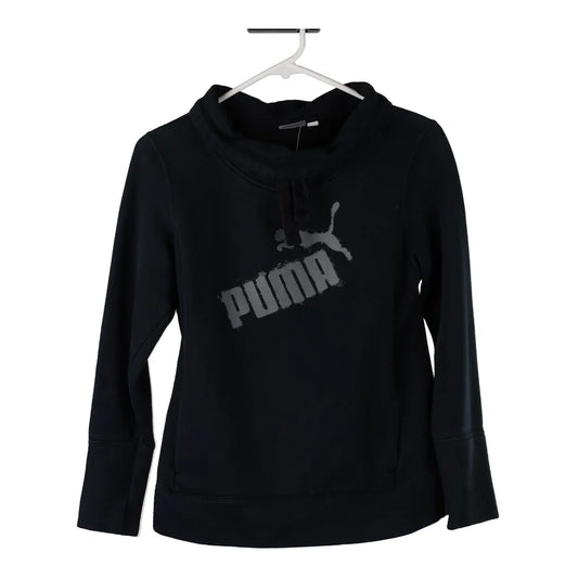 Vintage Puma Sweatshirt - Small Black Cotton