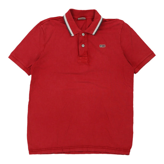 Vintage Napapijri Polo Shirt - Medium Red Cotton