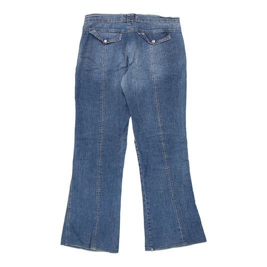 Vintage Wampum Boot Cut Jeans - 34W UK 12 Blue Cotton
