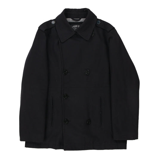 Vintage Tommy Hilfiger Trench Coat - XL Black Cotton Blend