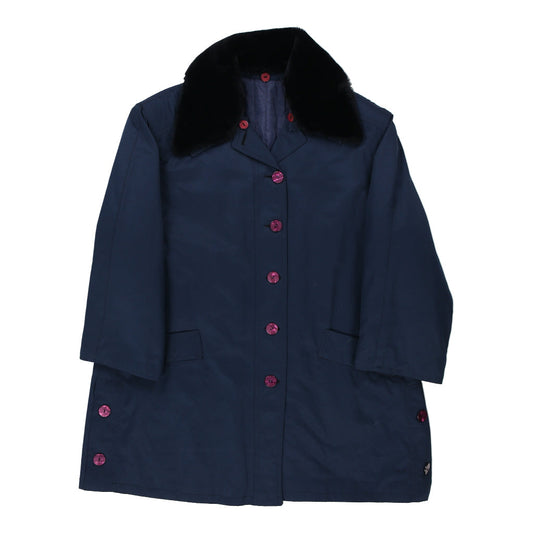 Vintage Unbranded Jacket - XL Navy Polyester Blend