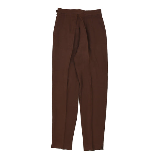 Vintage Cheap & Chic Moschino Trousers - 28W UK 10 Brown Wool Blend
