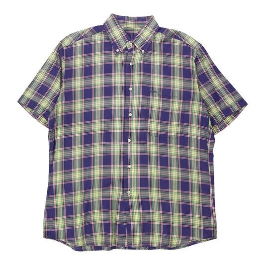 Vintage Ungaro Checked Short Sleeve Shirt - XL Blue Cotton