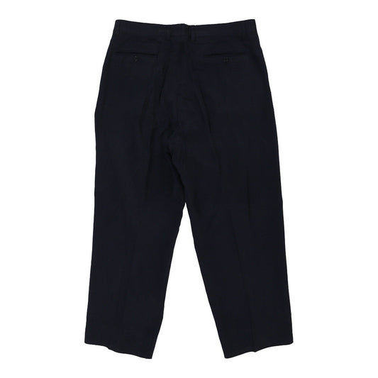 Vintage Byblos Trousers - 36W 28L Navy Silk Blend