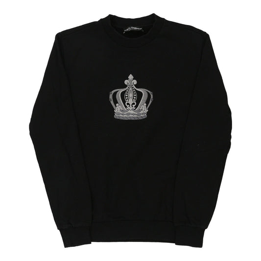 Vintage Dolce & Gabbana Graphic Sweatshirt - Large Black Cotton Blend
