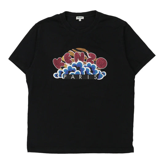 Vintage Paris Kenzo Graphic T-Shirt - XL Black Cotton