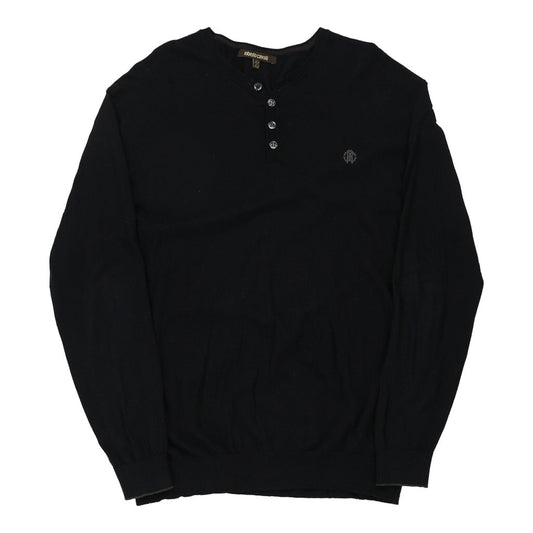 Vintage Roberto Cavalli Slim Fit Jumper - 3XL Black Wool Blend