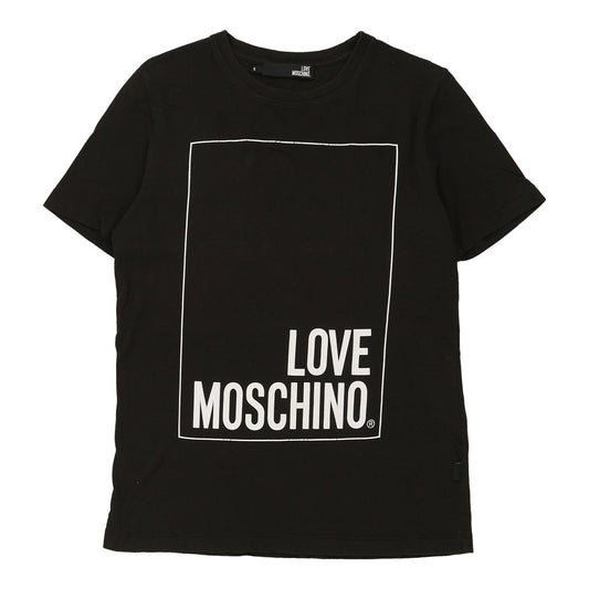 Vintage Love Moschino Spellout T-Shirt - Small Black Cotton