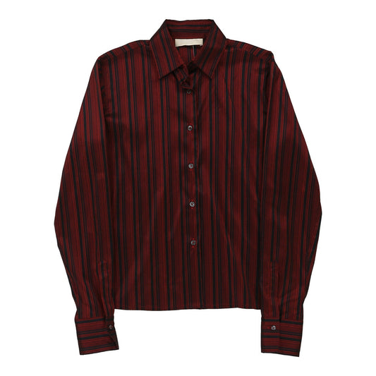 Vintage Unbranded Striped Shirt - Medium Red Polyester