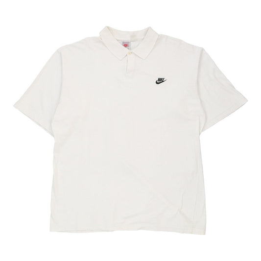 Vintage Nike Polo Shirt - XL White Cotton