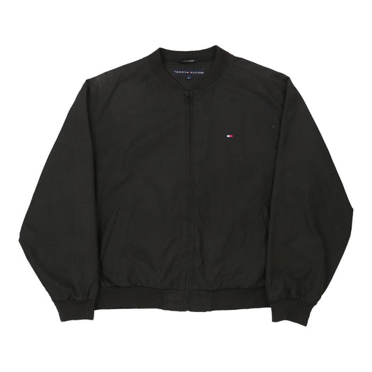 Vintage black Tommy Hilfiger Bomber Jacket - mens large
