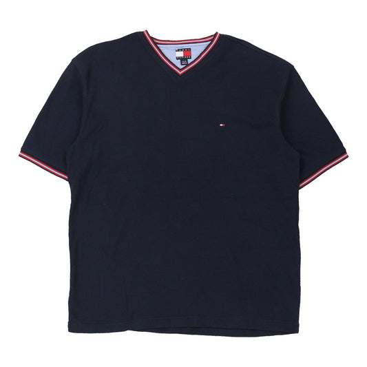 Vintage Tommy Hilfiger V-neck T-Shirt - XL Navy Cotton